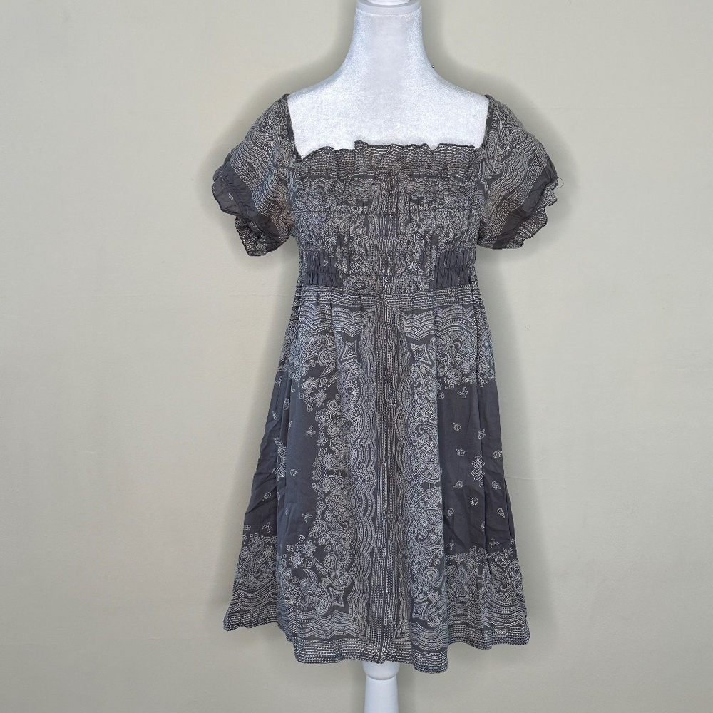 Blue Plate Grey Western Dress/Tunic - Mini